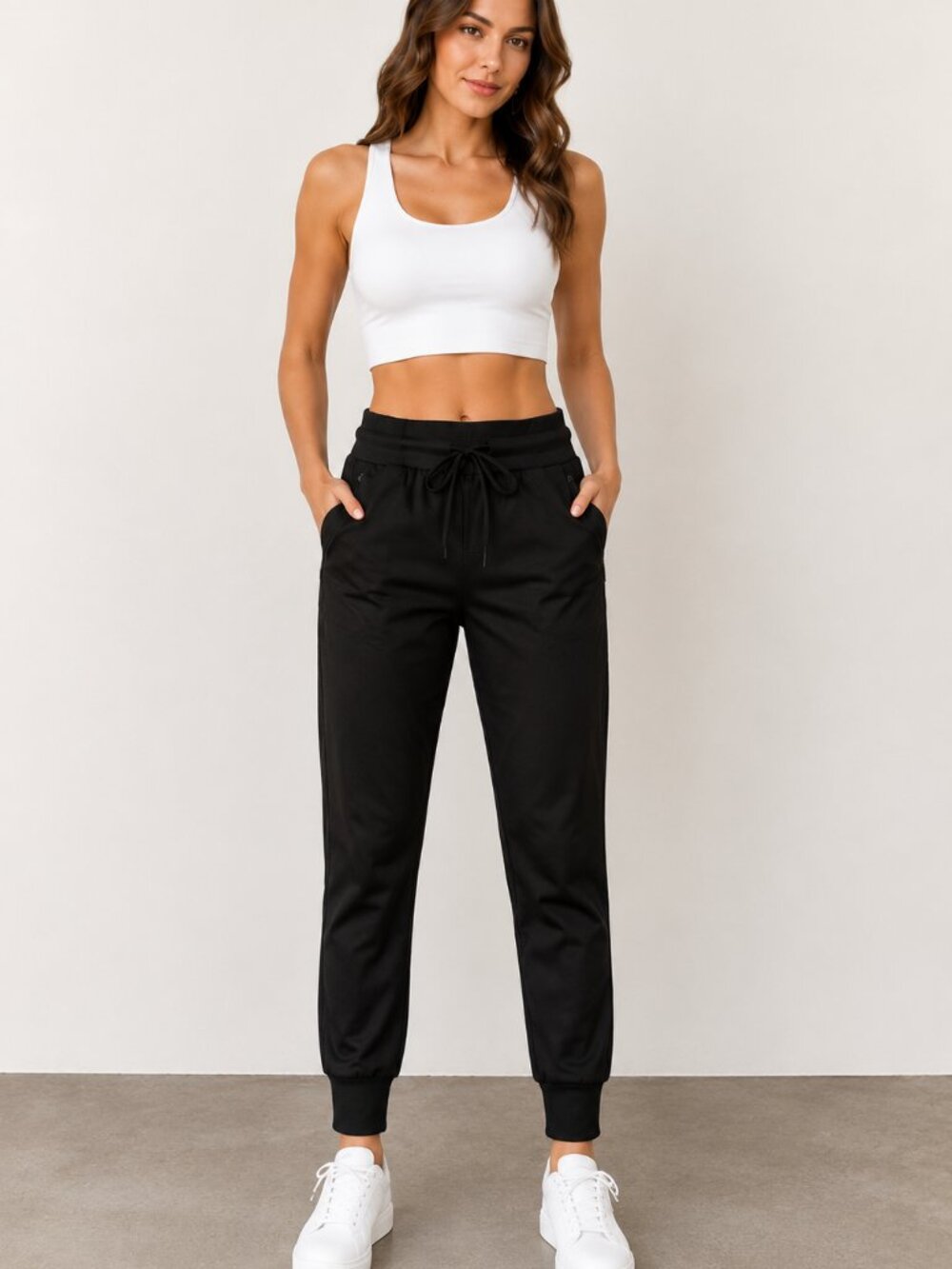 Rachel Zoe Black Performance Jogger Pants Pockets Women's Medium Preowned